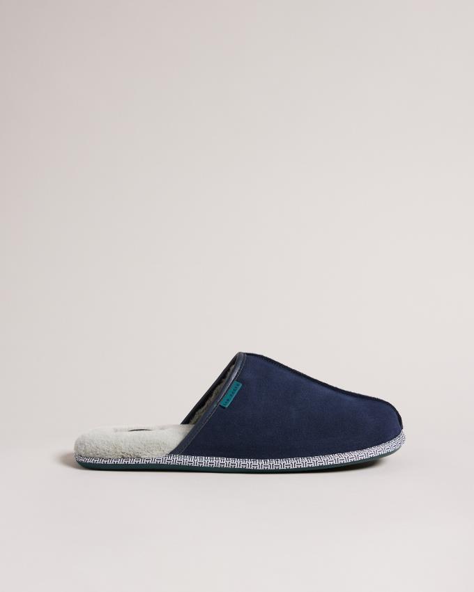 Chausson Ted Baker Suede Mule Bleu Marine Homme | XCC-06131504